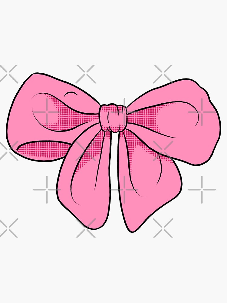 pink ribbon bow  Sticker for Sale by loveletter100