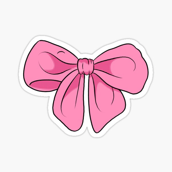 Cute Pink Bow Sticker for Sale by Groovysheck