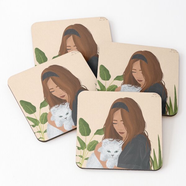 Item preview, A girl, a cat and plants designed and sold by Atelier-tst.