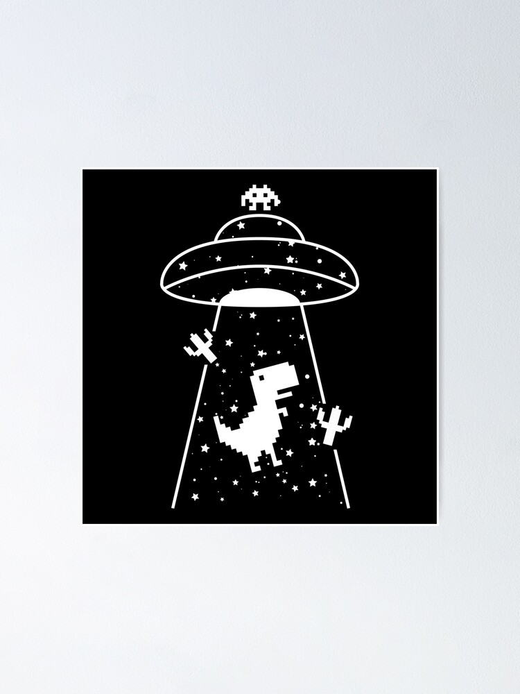 Alternate view of TRex Extraterrestrial UFO Abduction No Floor Poster