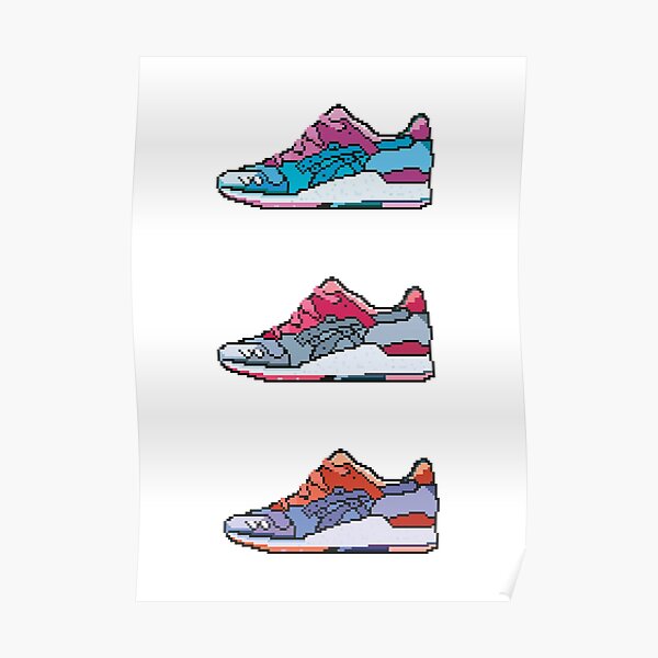 Asics pixel sneakers" Poster for by mrs1one | Redbubble