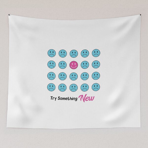 Item preview, Try Something New: Inspirational, Motivational, Smiley Face Wall Art and T-Shirt designed and sold by EmilySutin.