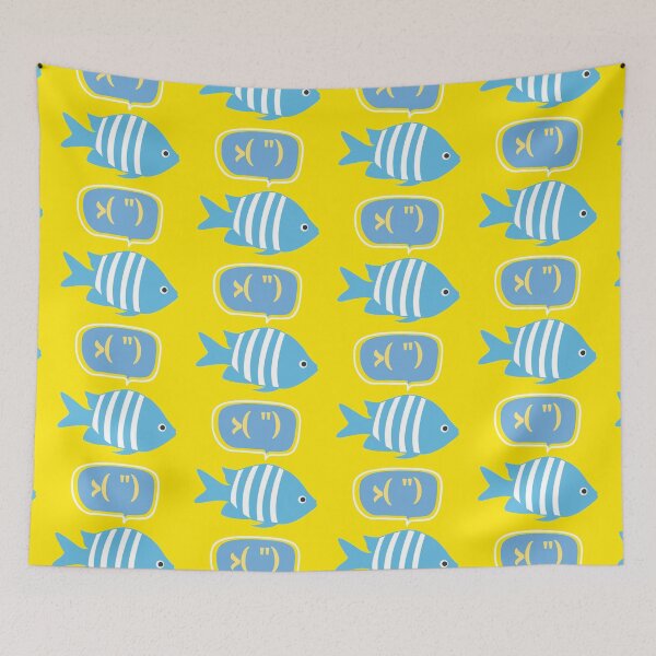 Item preview, Fish Thinking About Fish (blue) designed and sold by artfulnotebook.