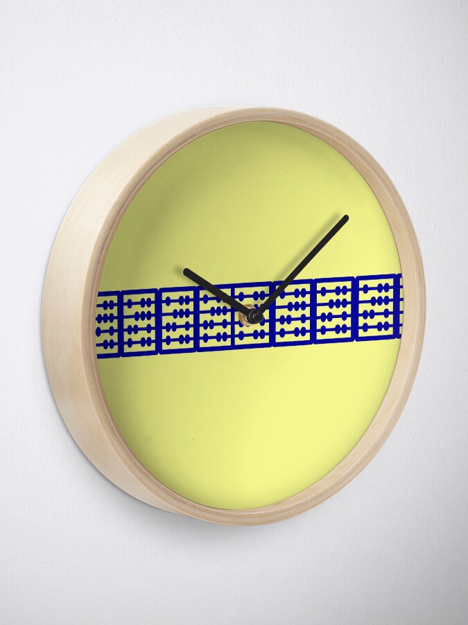 Alternate view of Beautiful Yellow Blue Geometric Design Clock