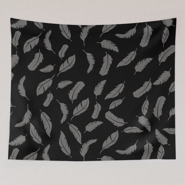 Item preview, Floating Feathers - Gray on Black designed and sold by Positivet21.