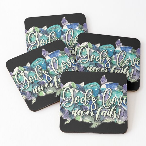 Item preview, God's Love never fails! with painted floral background designed and sold by bryanmcclelland.