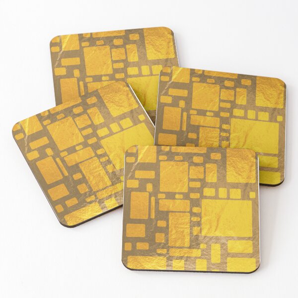 Item preview, Gold rounded rectangles pattern designed and sold by KIKOOSTORE.