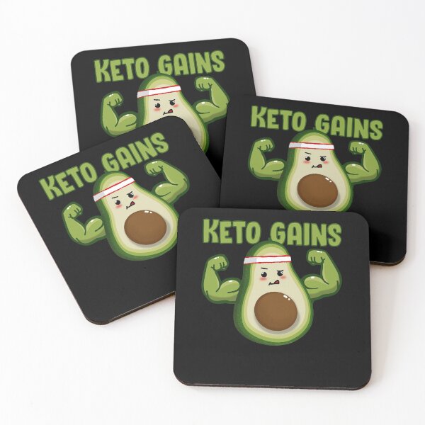 Item preview, Keto Gains Cute Avocado with Muscles designed and sold by SusanaDesigns.