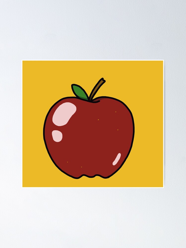 Póster «Manzana de dibujos animados rojo brillante» de smileygoblin |  Redbubble
