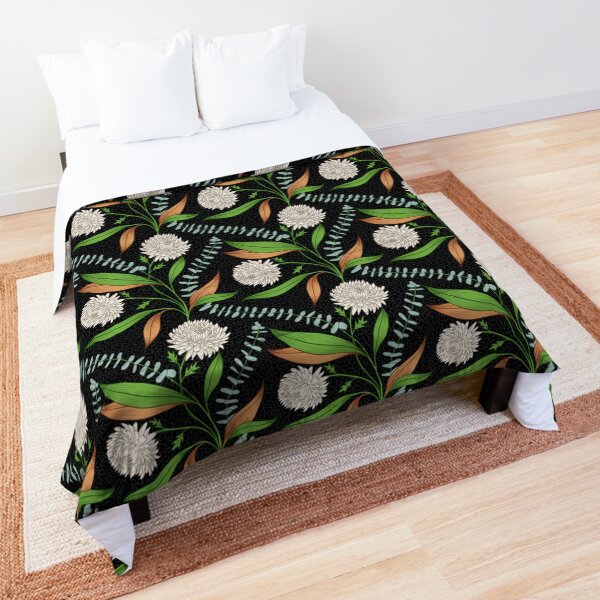 Winter Bouquet - Black Comforter