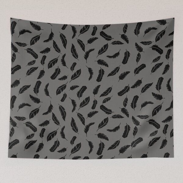 Item preview, Floating Feathers - Black on Gray  designed and sold by Positivet21.