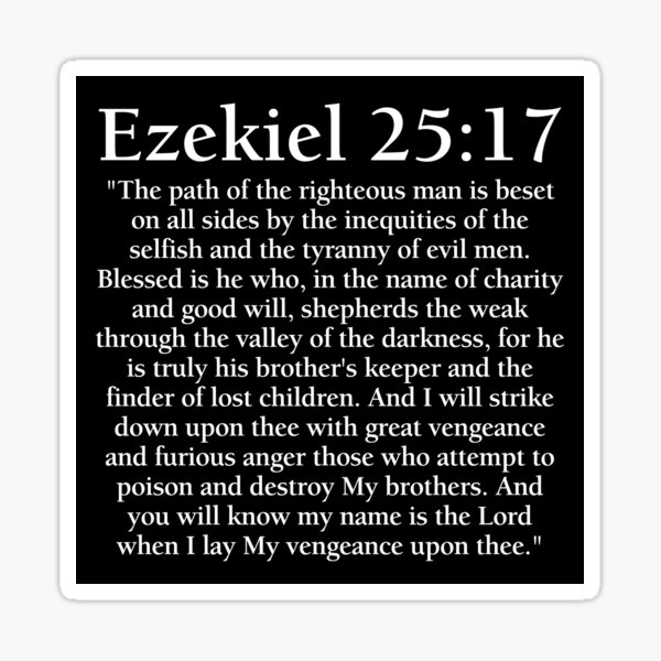 Ezekiel 25:17 - Full Passage Sticker