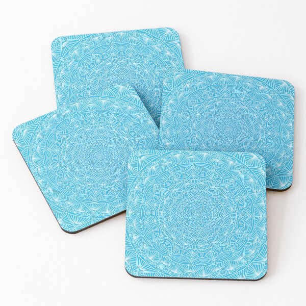 Item preview, Blue + White Simple Minimalistic Mandala Maze Bohemian Boho Design Pattern designed and sold by AEJdesign.