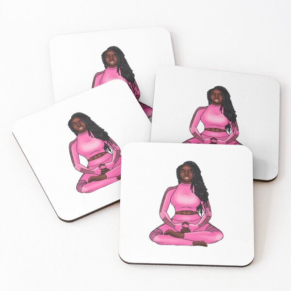 Item preview, Black Yogi  - Hand Illustrated Dark Skin Black Woman designed and sold by sociallynina.