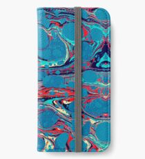 Psychedelic Blue Red Marbled Paper iPhone Wallet/Case/Skin