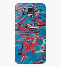 Psychedelic Blue Red Marbled Paper Case/Skin for Samsung Galaxy