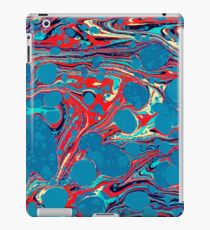Psychedelic Blue Red Marbled Paper iPad Case/Skin