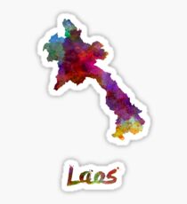 Laos in watercolor Sticker