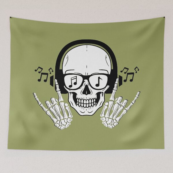 Item preview, Musical Skull With Headphones  designed and sold by ClearThoughts.