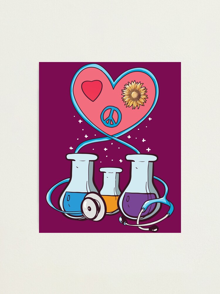 Lámina fotográfica « Dibujos animados de corazón de ciencia de laboratorio  médico» de MrEddie10 | Redbubble