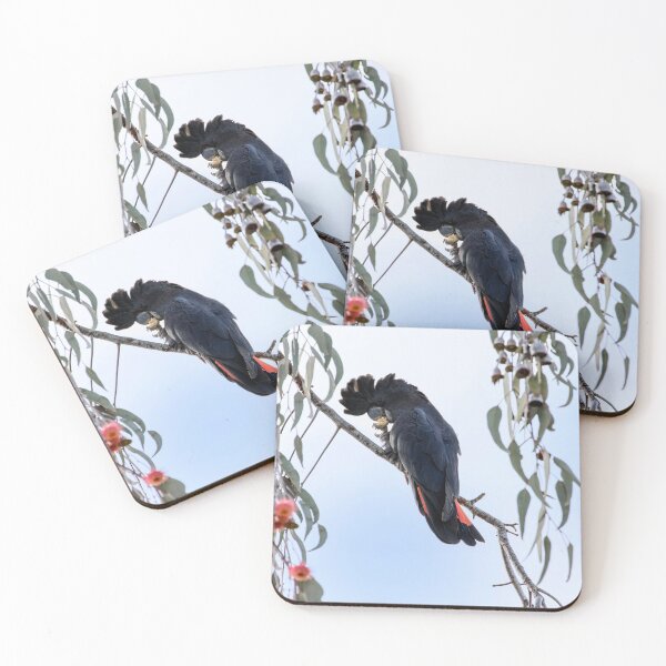 Item preview, Red Tailed Black Cockatoo in Pink Gum Tree designed and sold by Sandra Chung.