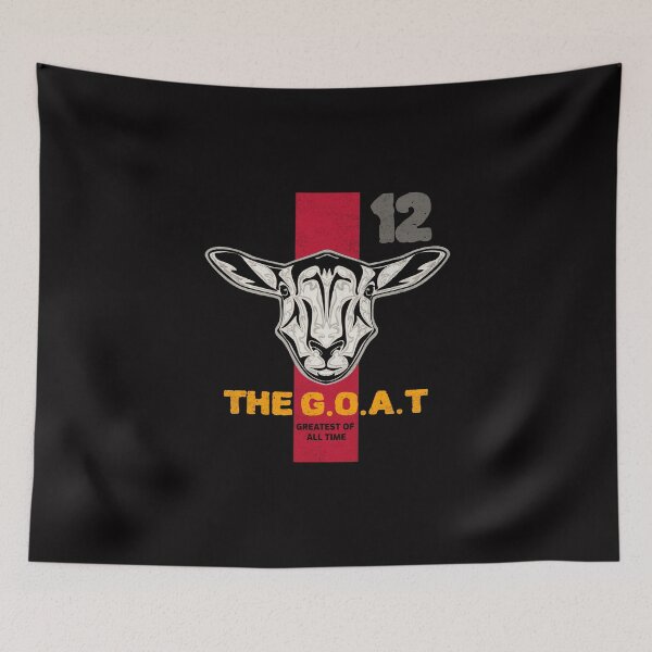 Item preview, THE GOAT 12 Football Novelty Distressed Design designed and sold by PowerfulPrinted.