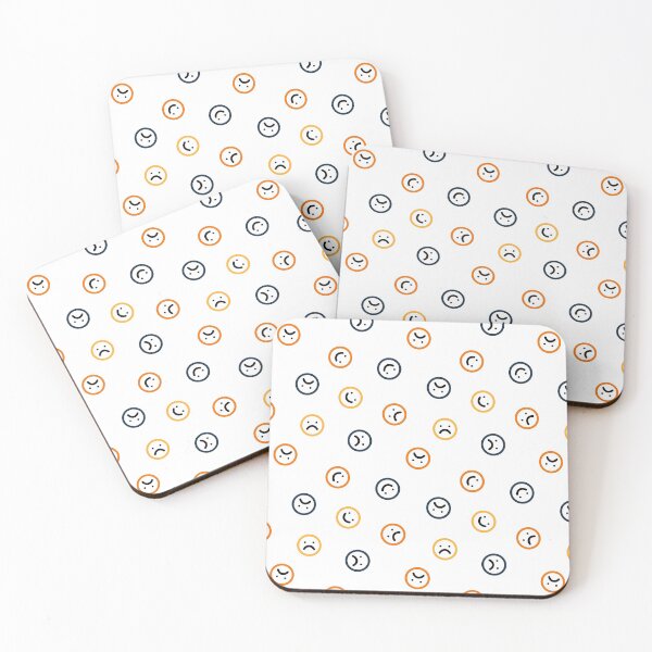 Item preview, Cute Smiley and Sad Emoji Pattern designed and sold by ButterandCheese.