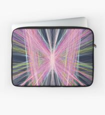 Linify Pink butterfly on dark background Laptop Sleeve