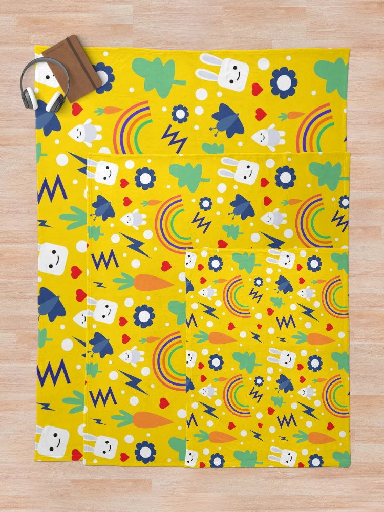 Thumbnail 5 of 6, Throw Blanket, Fun Rabbit Pattern designed and sold by SugarSpot.