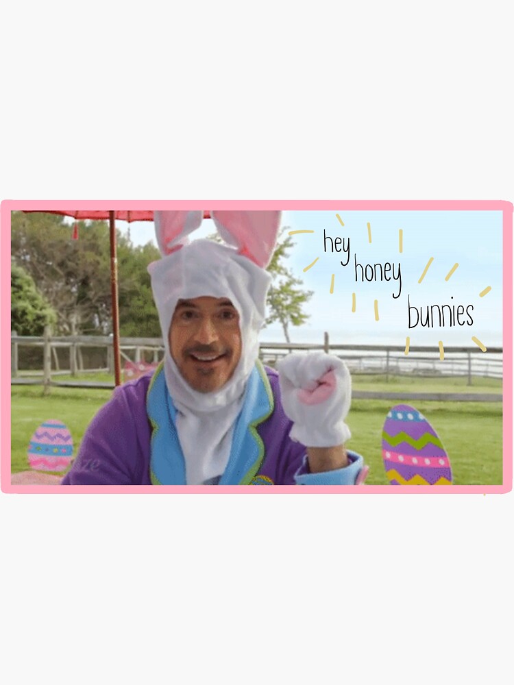 "Hey Honey Bunnies RDJ" Sticker by itshalie18 Redbubble