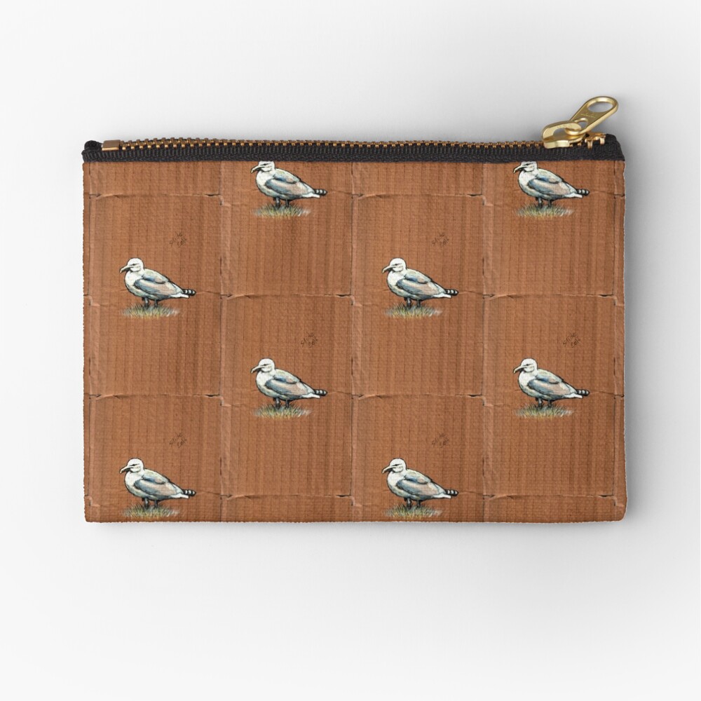 Gulls on Grass, #4 Zipper Pouch