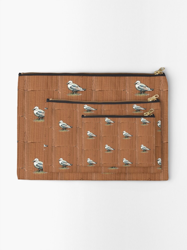 Alternate view of Gulls on Grass, #4 Zipper Pouch