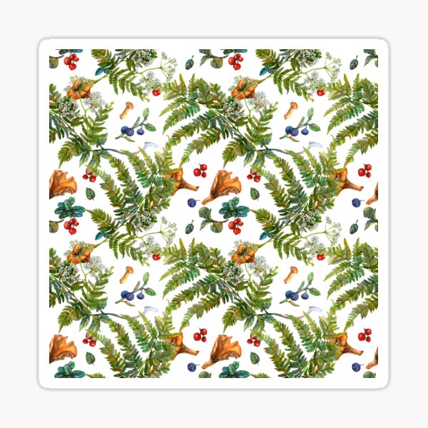 Item preview, Forest ferns, berries and mushrooms designed and sold by stasia-ch.