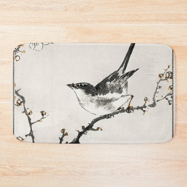 Item preview, bush warbler and white plum tree illustration 43380647821 designed and sold by Bird-Lore.