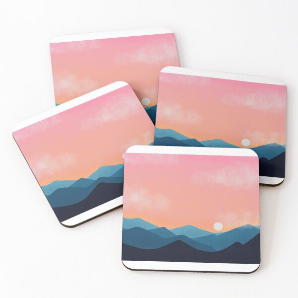 Item preview, Mountains at sunset designed and sold by ambient-art.