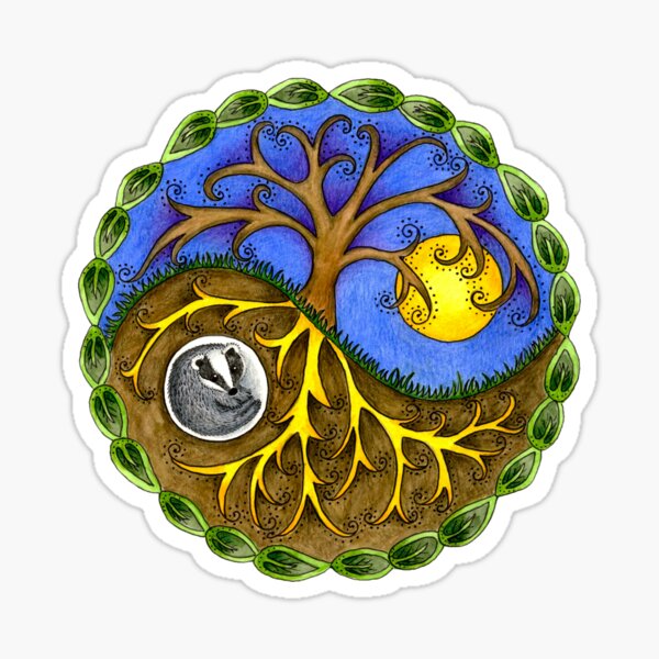 Yin Yang Balance Tree of life symbol' Hemp Carry All Pouch