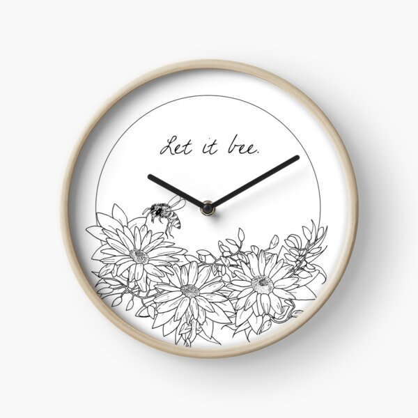 Let it Bee Daisy Wreath | Fine Line Floral Art Clock