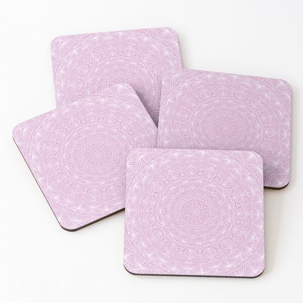 Item preview, Pink + White Simple Minimalistic Mandala Maze Bohemian Boho Design Pattern designed and sold by AEJdesign.