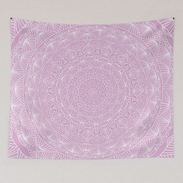 Item preview, Pink + White Simple Minimalistic Mandala Maze Bohemian Boho Design Pattern designed and sold by AEJdesign.