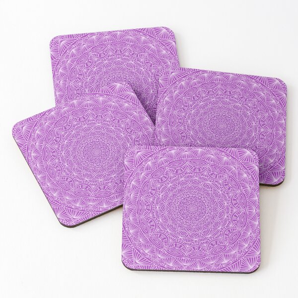 Item preview, Purple Magenta + White Simple Minimalistic Mandala Maze Bohemian Boho Design Pattern designed and sold by AEJdesign.