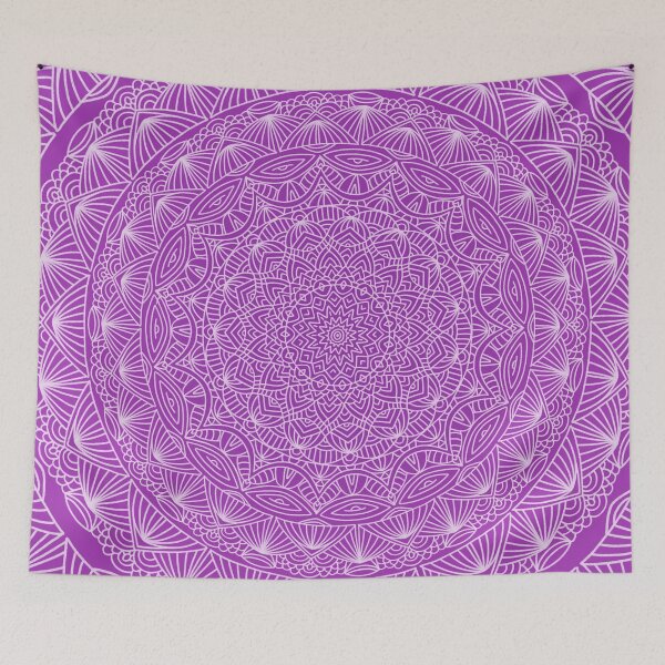 Item preview, Purple Magenta + White Simple Minimalistic Mandala Maze Bohemian Boho Design Pattern designed and sold by AEJdesign.
