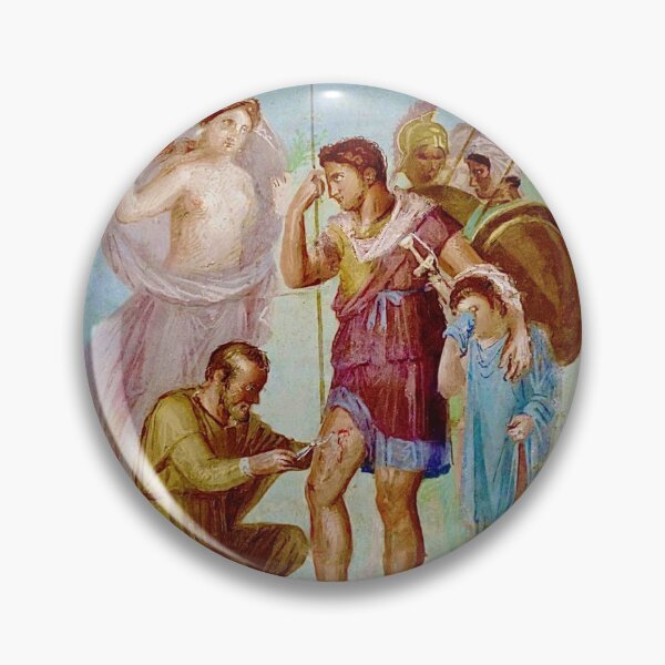 Item preview, Iapyx removing an arrowhead from Aeneas' thigh (2) (on black) designed and sold by DotorEaon.