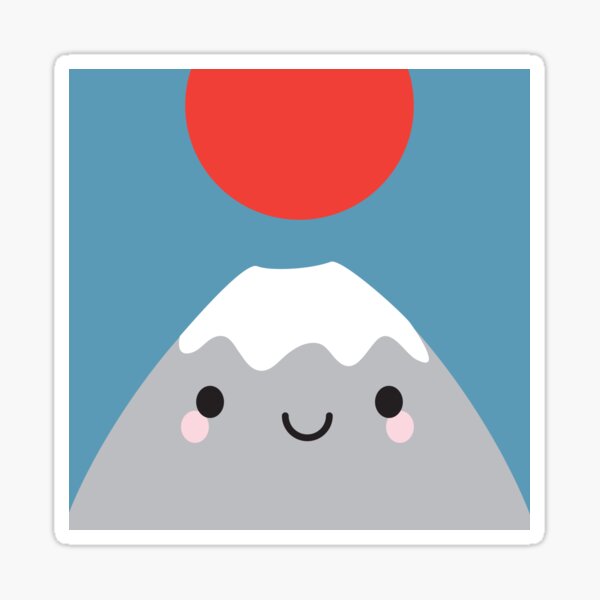 Kawaii Mt Fuji San Sticker