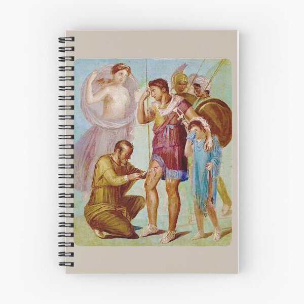 Item preview, Iapyx removing an arrowhead from Aeneas' thigh (2) (on grey) designed and sold by DotorEaon.