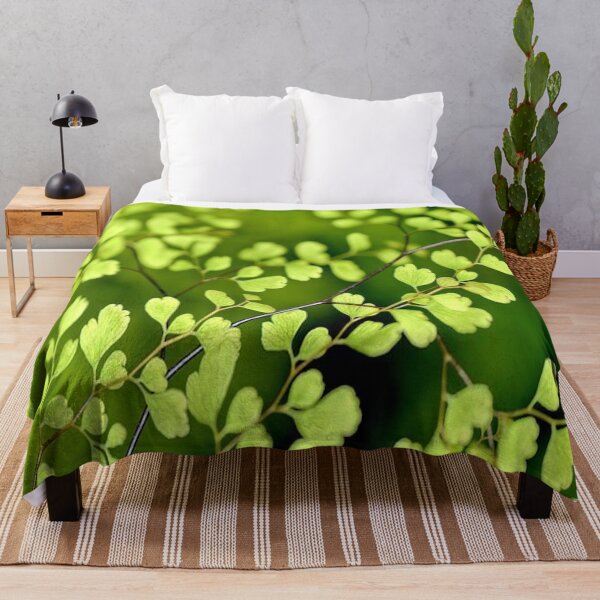 Cool green petite leaves Throw Blanket