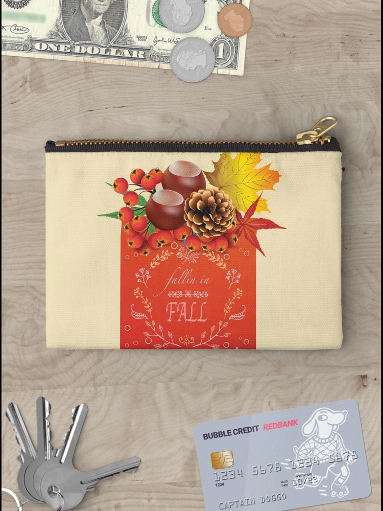 Thumbnail 3 of 4, Zipper Pouch, Fall Note (Fall In) designed and sold by caj-trixie.