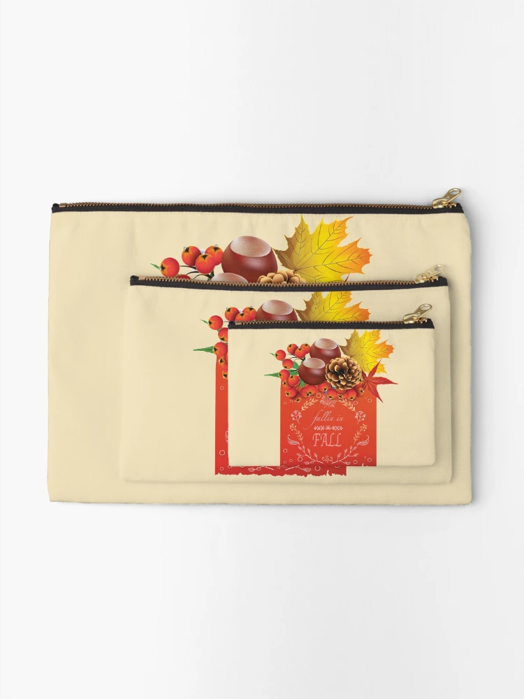 Thumbnail 2 of 4, Zipper Pouch, Fall Note (Fall In) designed and sold by caj-trixie.
