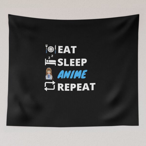 Item preview, Eat Sleep Anime Repeat designed and sold by Crafty-Mornings.