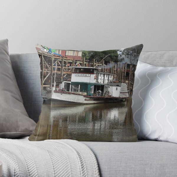 Paddlewheeler "Pevensey" @ Echuca, Victoria 2011 Throw Pillow
