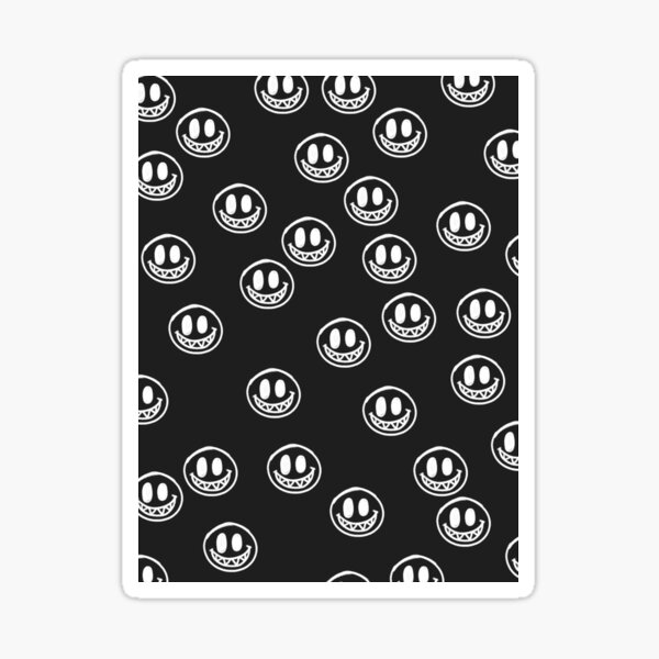"spikey teeth smiley face " Sticker by aphr0disiacs Redbubble